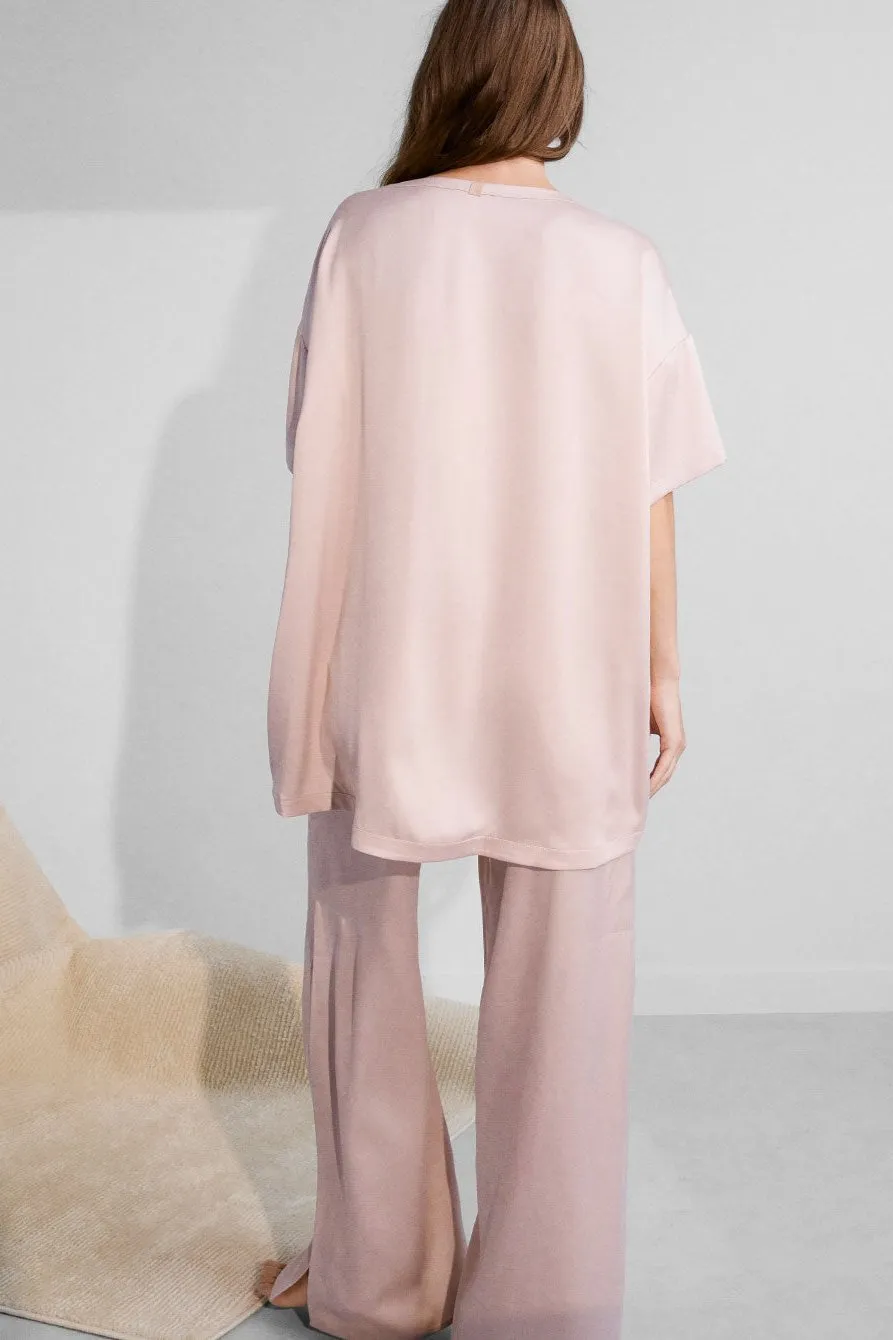 Lunya Washable Silk Tee Pant Set - Delicate Pink sold by Amour Vert product image thumbnail 3