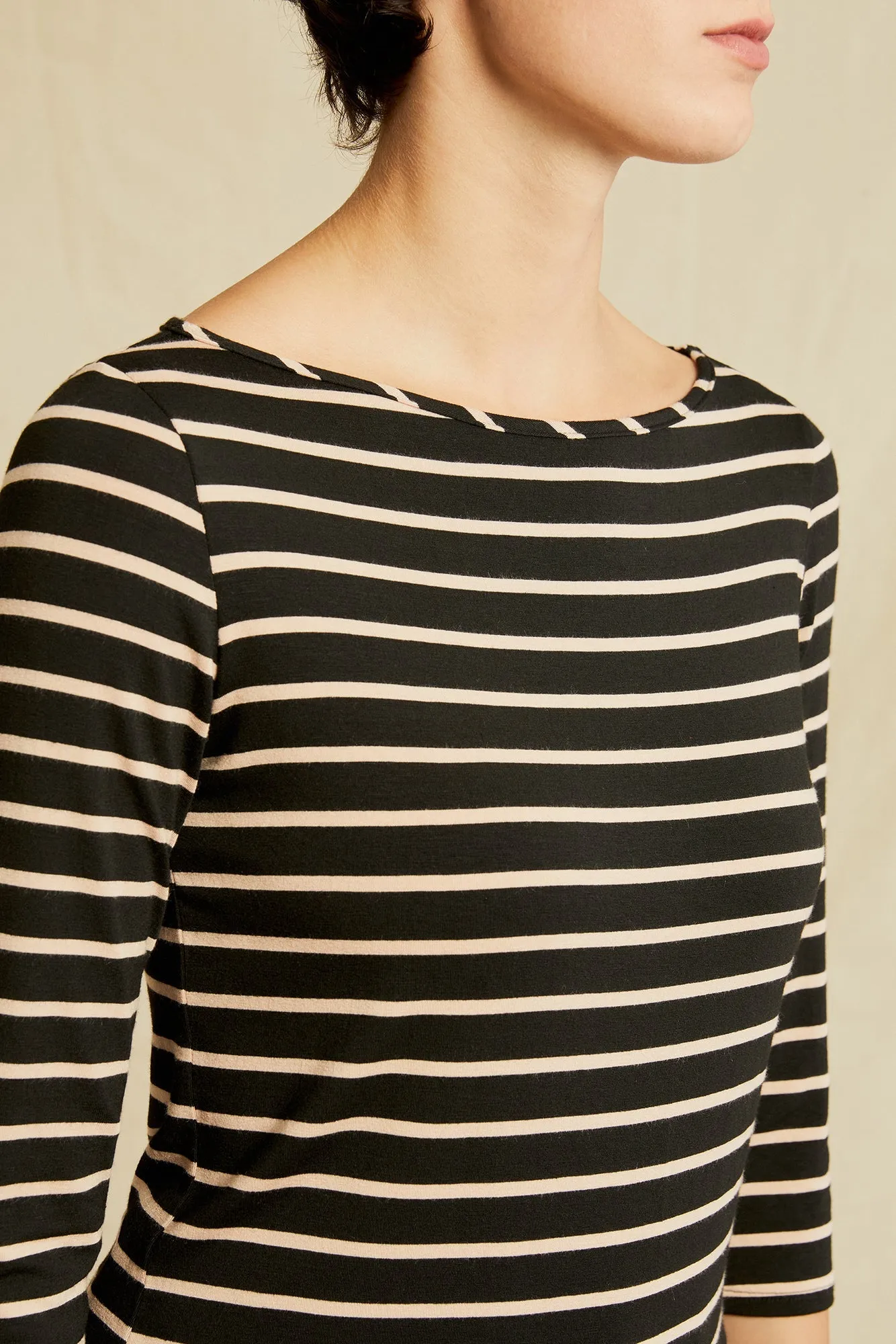 Francoise 3/4 Sleeve Modal Tee - Basque Stripe - ReAmour sold by Amour Vert product image thumbnail 4