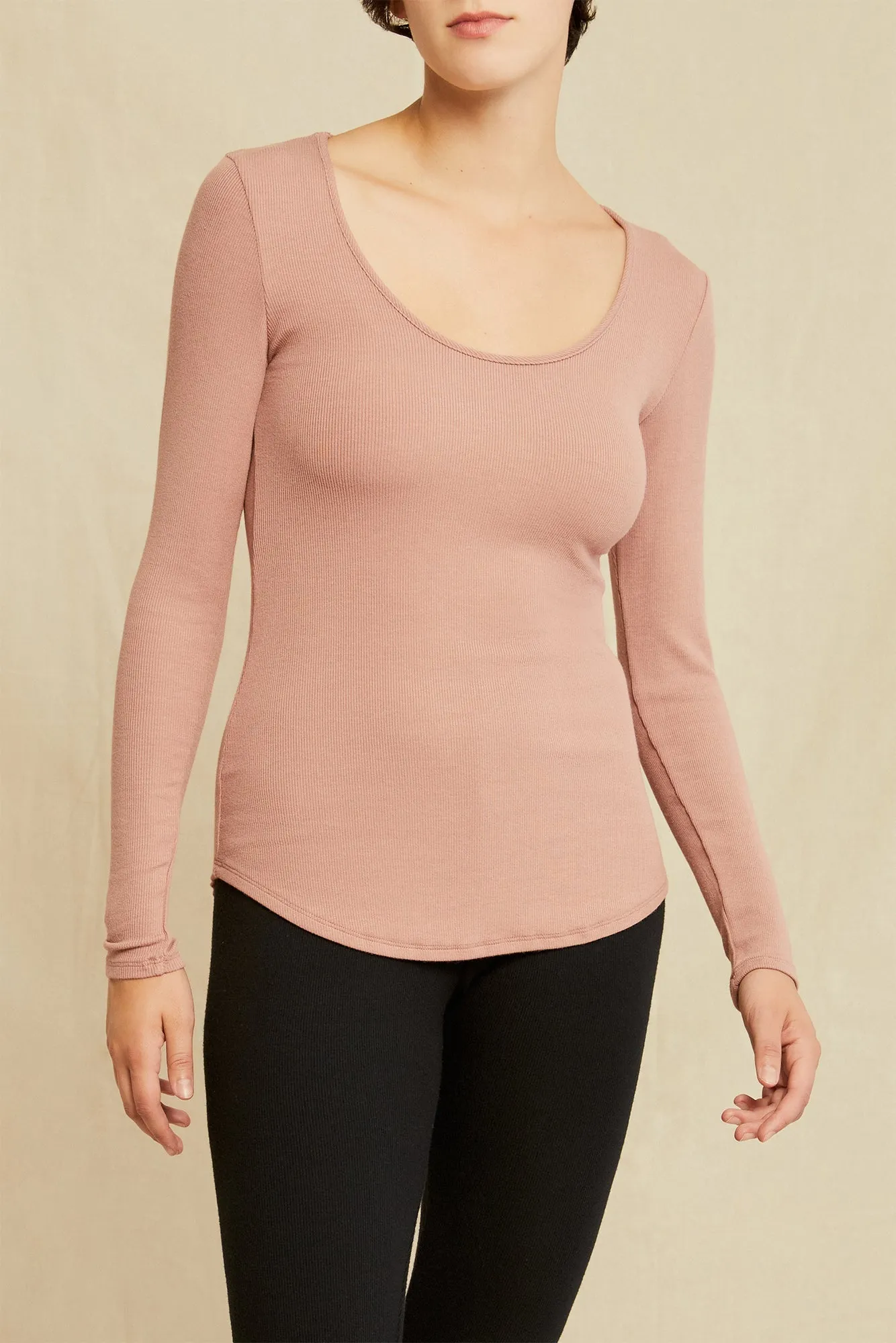 Itana Long Sleeve Dream Rib Tee - Quartz - ReAmour sold by Amour Vert