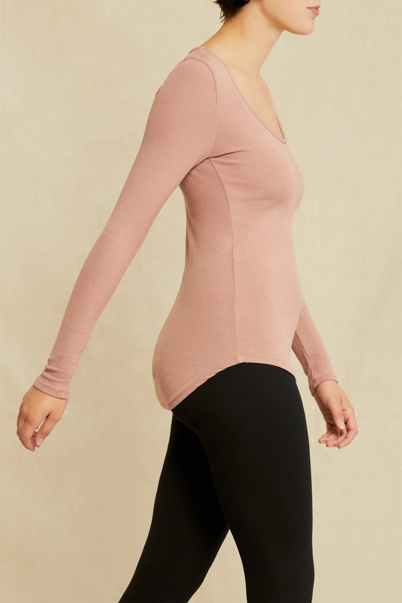 Itana Long Sleeve Dream Rib Tee - Quartz - ReAmour sold by Amour Vert product image thumbnail 2