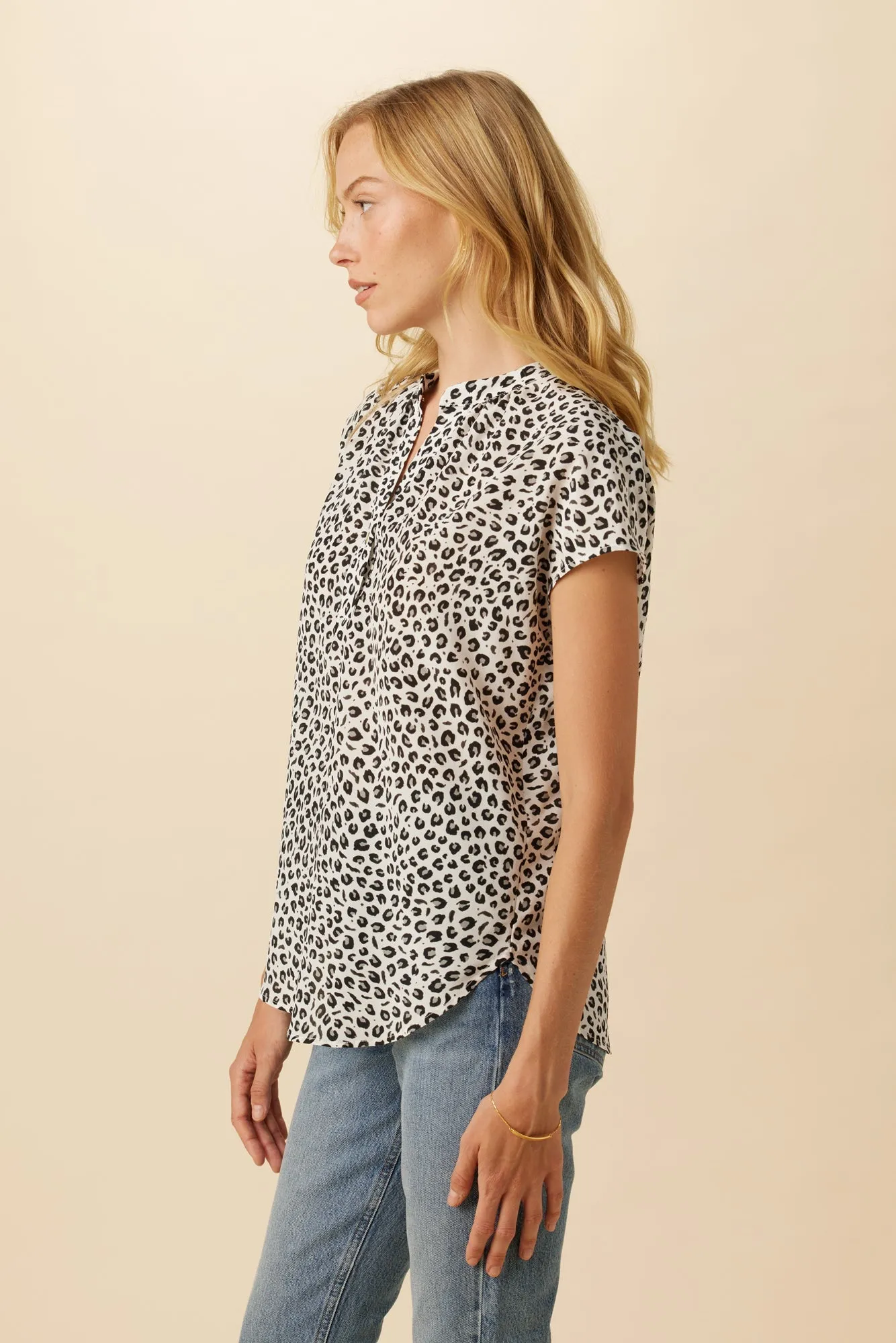 Renata Washable Silk Blouse - Tiger Eye Silver - ReAmour sold by Amour Vert product image thumbnail 2