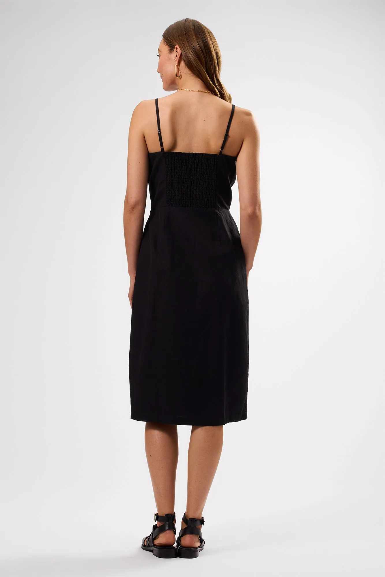 Lila Cotton Linen Dress - Black - ReAmour sold by Amour Vert product image thumbnail 5