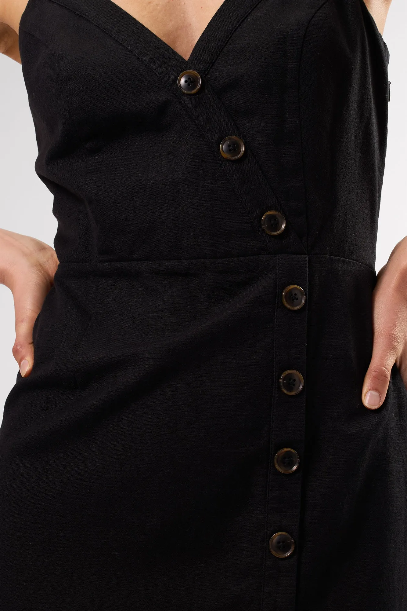 Lila Cotton Linen Dress - Black - ReAmour sold by Amour Vert product image thumbnail 2