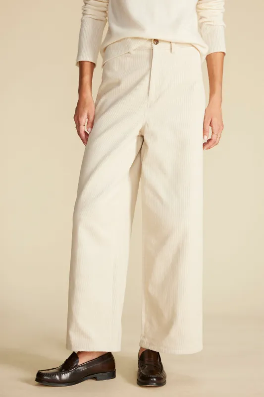 Wide Leg Utility Corduroy Pant - Ivory - ReAmour sold by Amour Vert