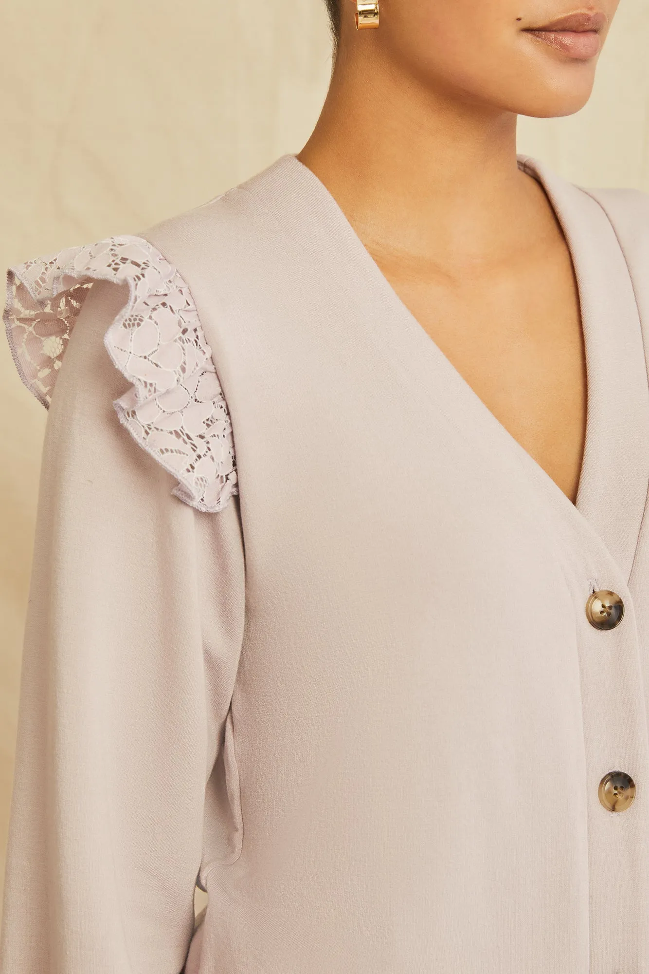 Selma Luxe Fleece Lace Top sold by Amour Vert product image thumbnail 3