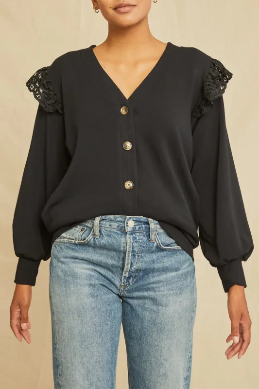 Selma Luxe Fleece Lace Top sold by Amour Vert