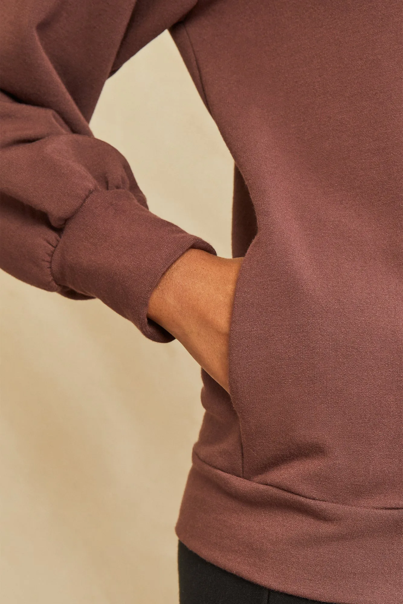 Selma Luxe Fleece Lace Top - Mocha sold by Amour Vert product image thumbnail 4