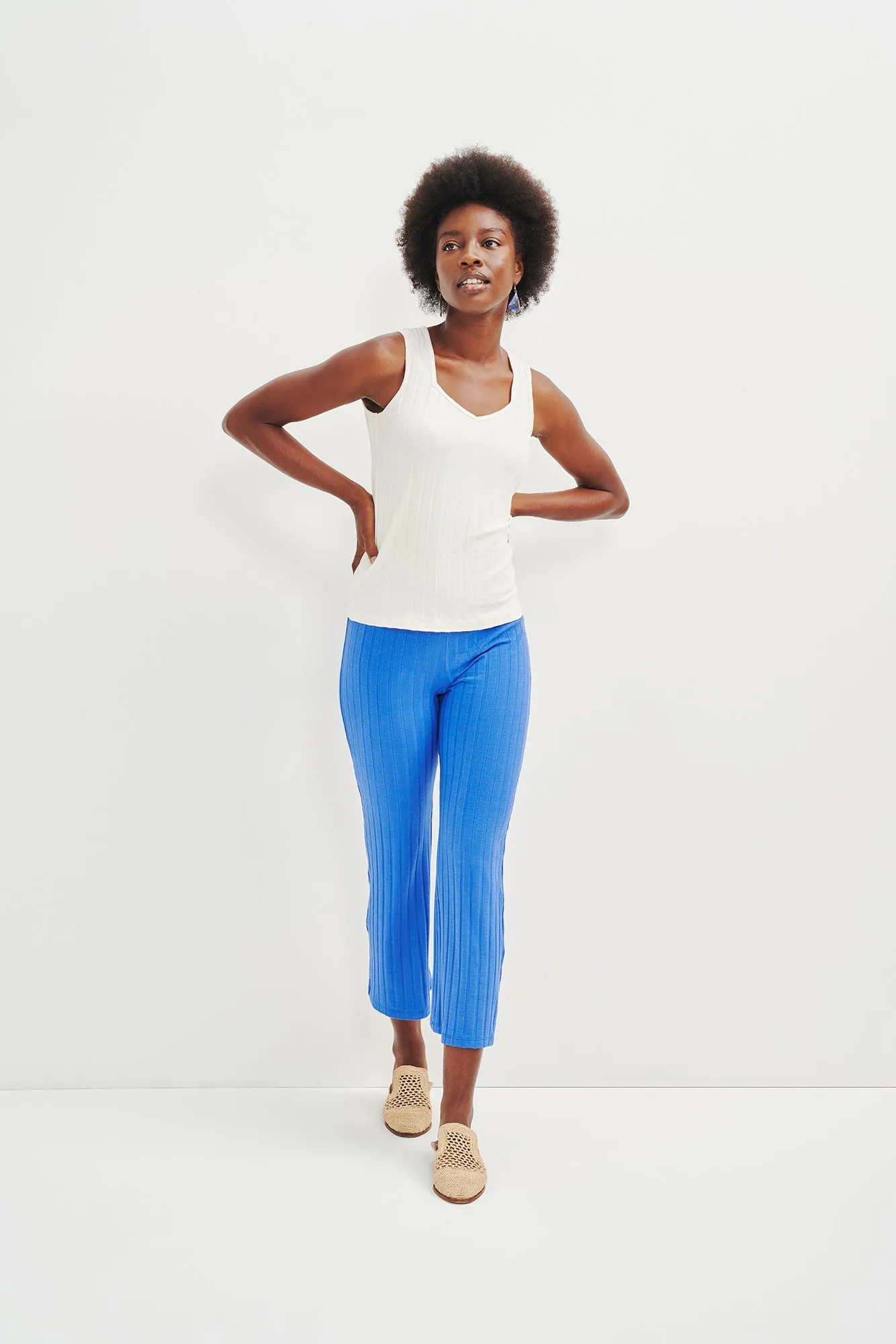 Bettina Ribbed Tank - Salt sold by Amour Vert