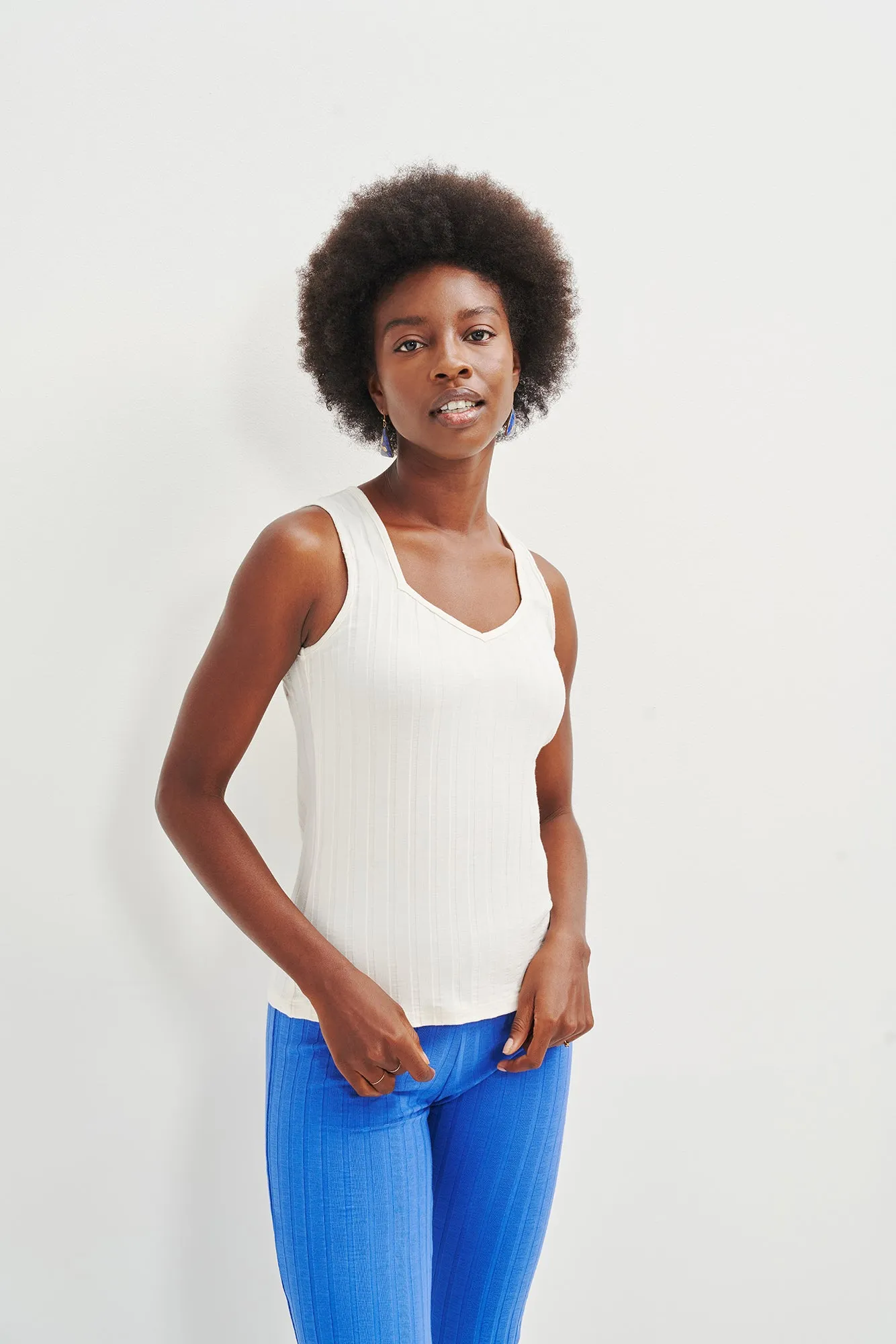 Bettina Ribbed Tank - Salt sold by Amour Vert product image thumbnail 2