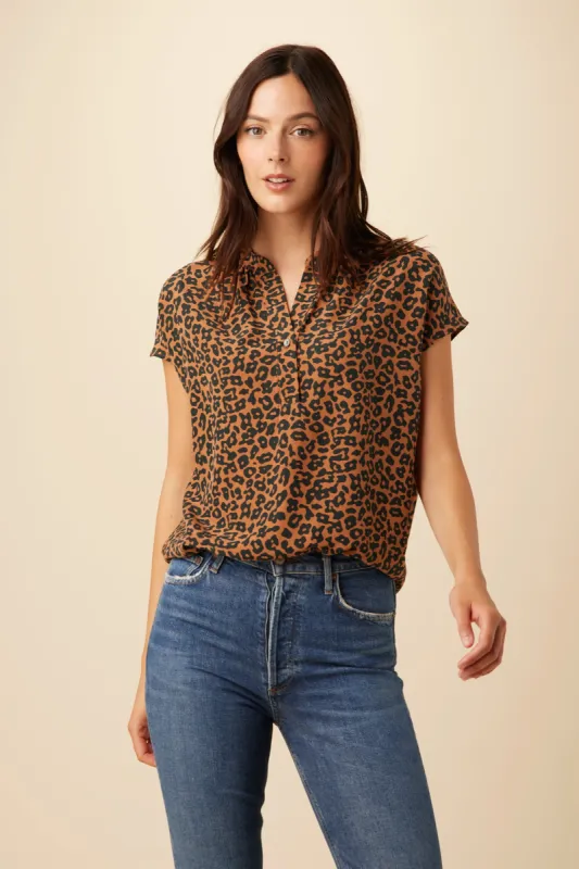 Renata Washable Silk Blouse - Caramel Sauvage sold by Amour Vert