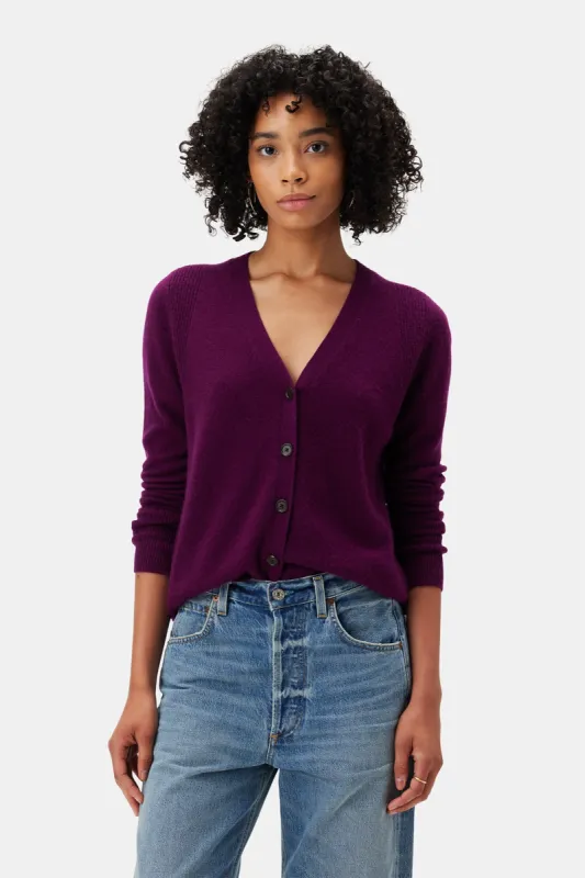 Mason Cashmere Cardigan - Syrah sold by Amour Vert