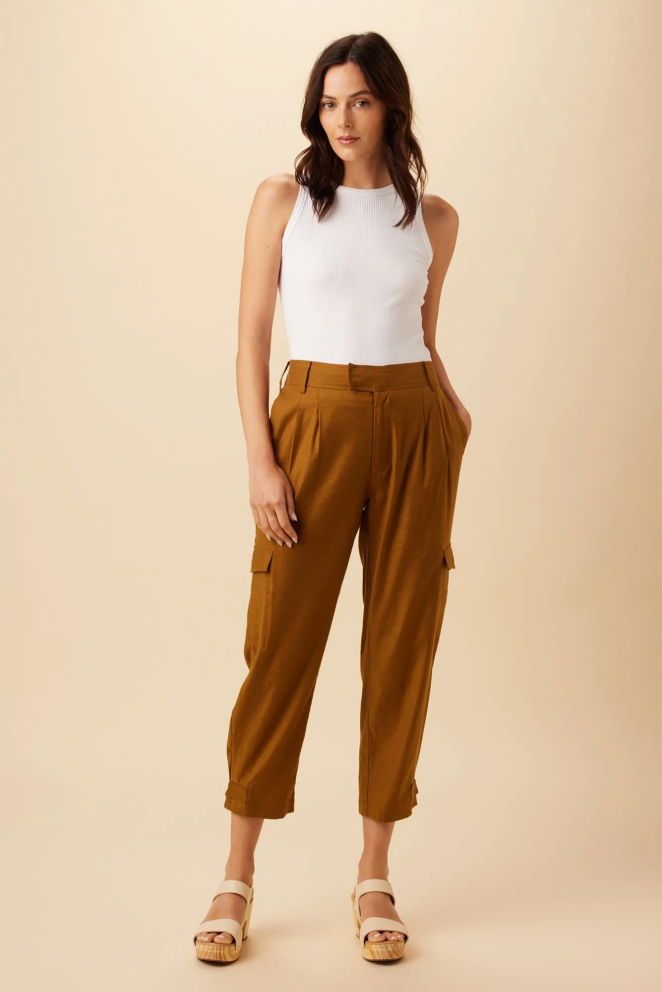Lyle Femme Fete Stretch Cargo Pant - Spice sold by Amour Vert product image thumbnail 2