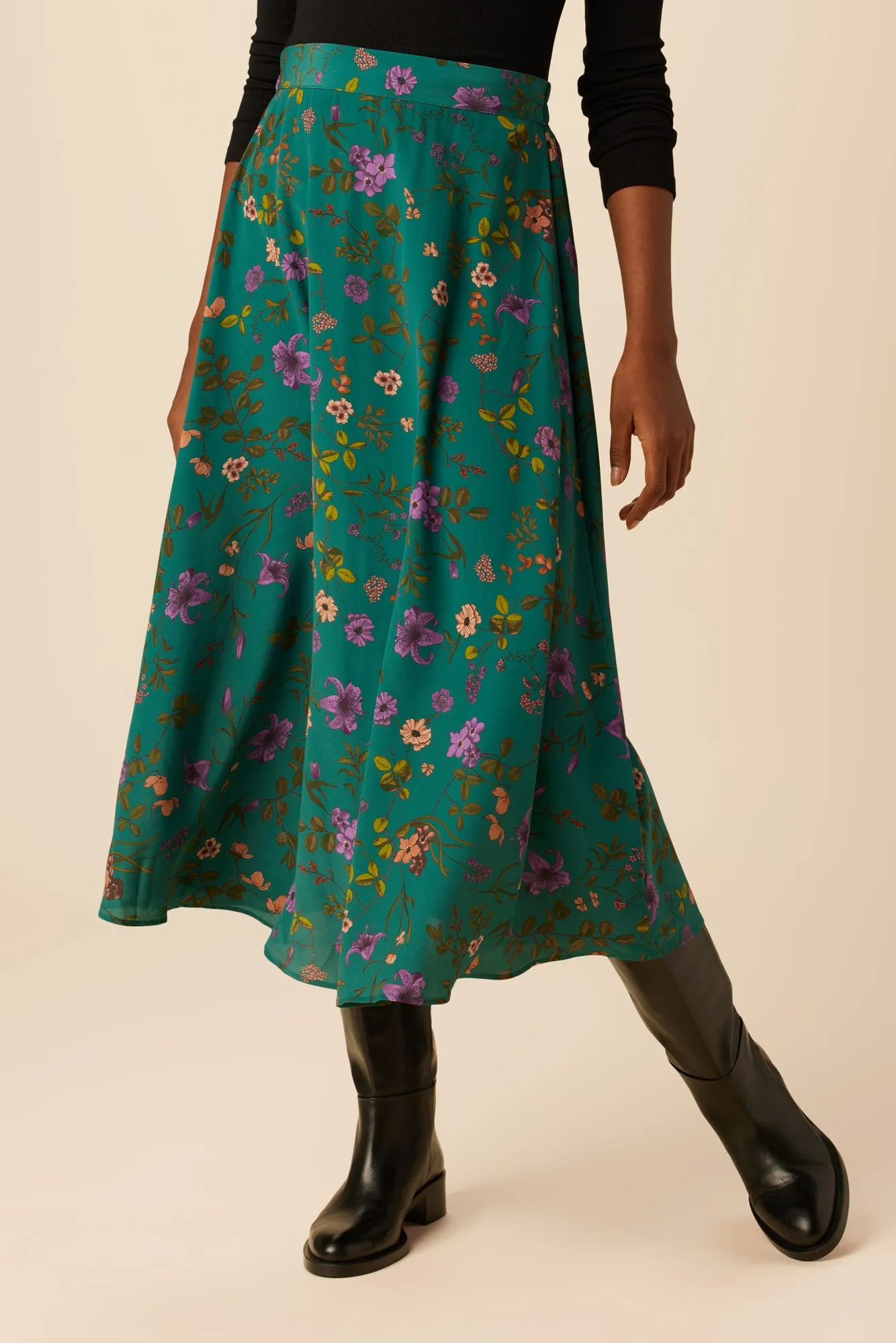 Blaze Washable Silk Skirt - Genoa Floral sold by Amour Vert