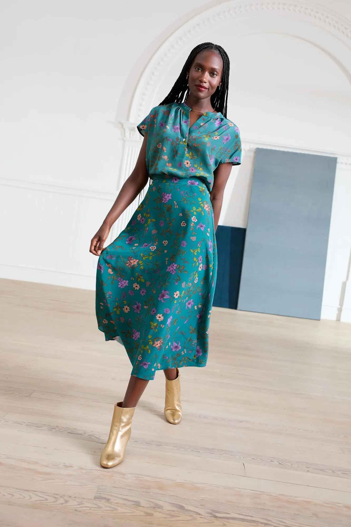 Blaze Washable Silk Skirt - Genoa Floral sold by Amour Vert product image thumbnail 2