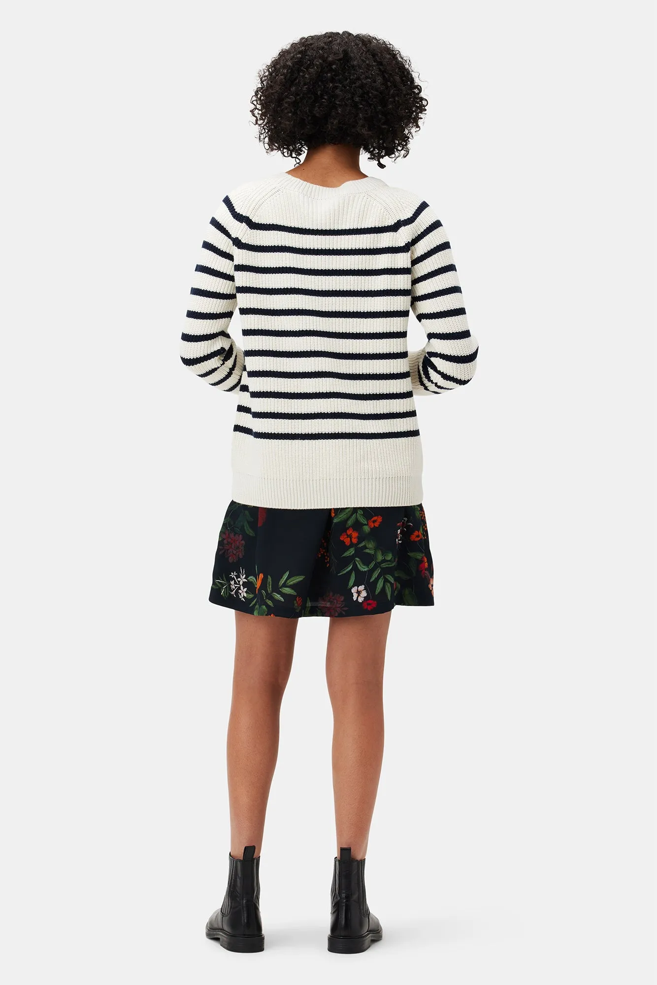 Layla Organic Cotton Sweater - Ivory Navy Stripe sold by Amour Vert product image thumbnail 4