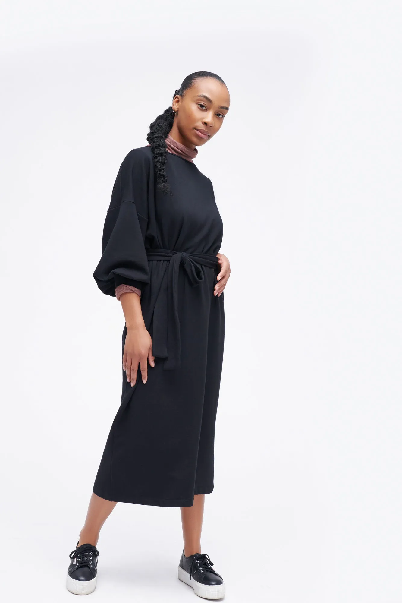 Fleur Reverie Terry Dress - Black sold by Amour Vert
