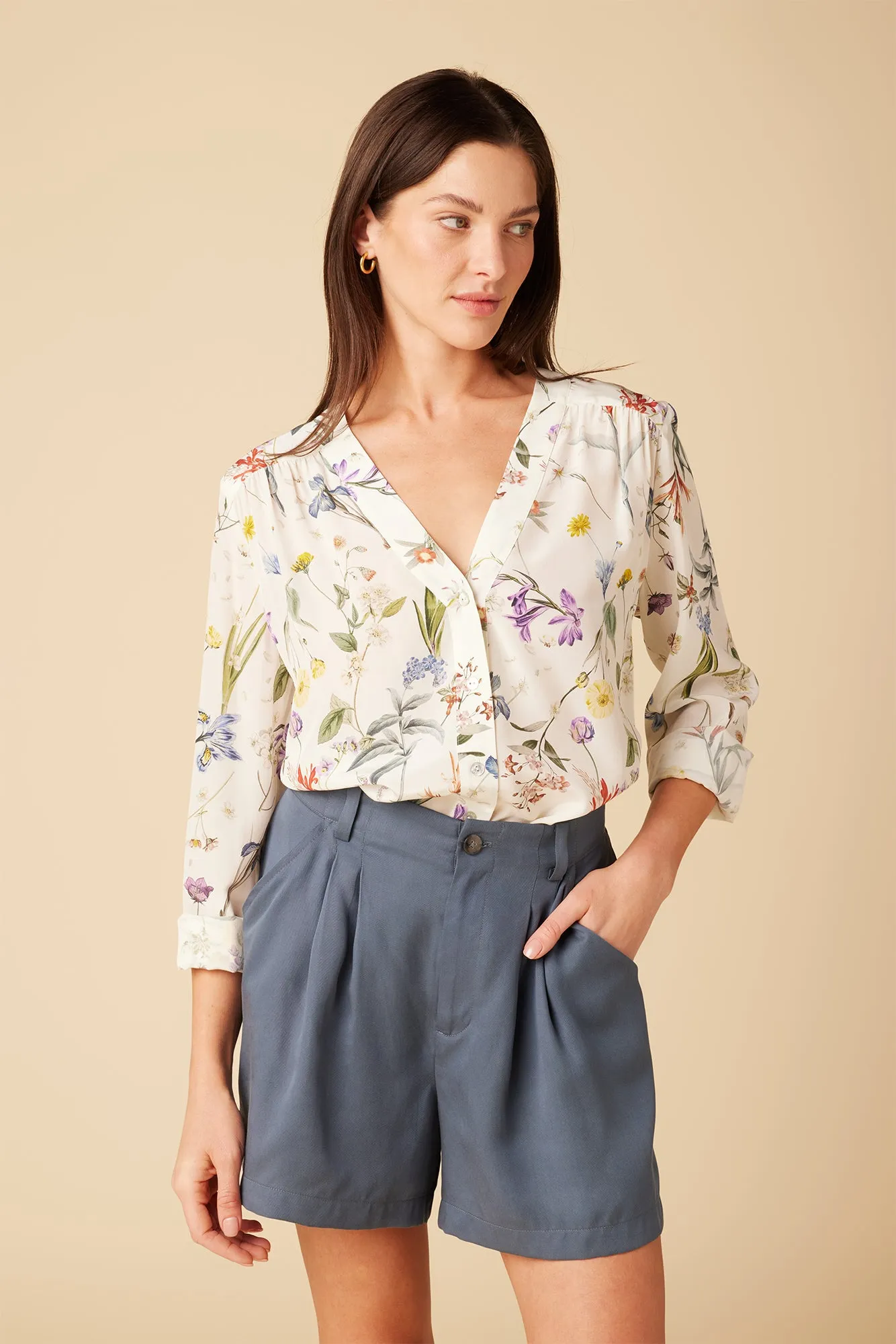 Kaya Washable Silk Blouse - Gemini Ivory sold by Amour Vert