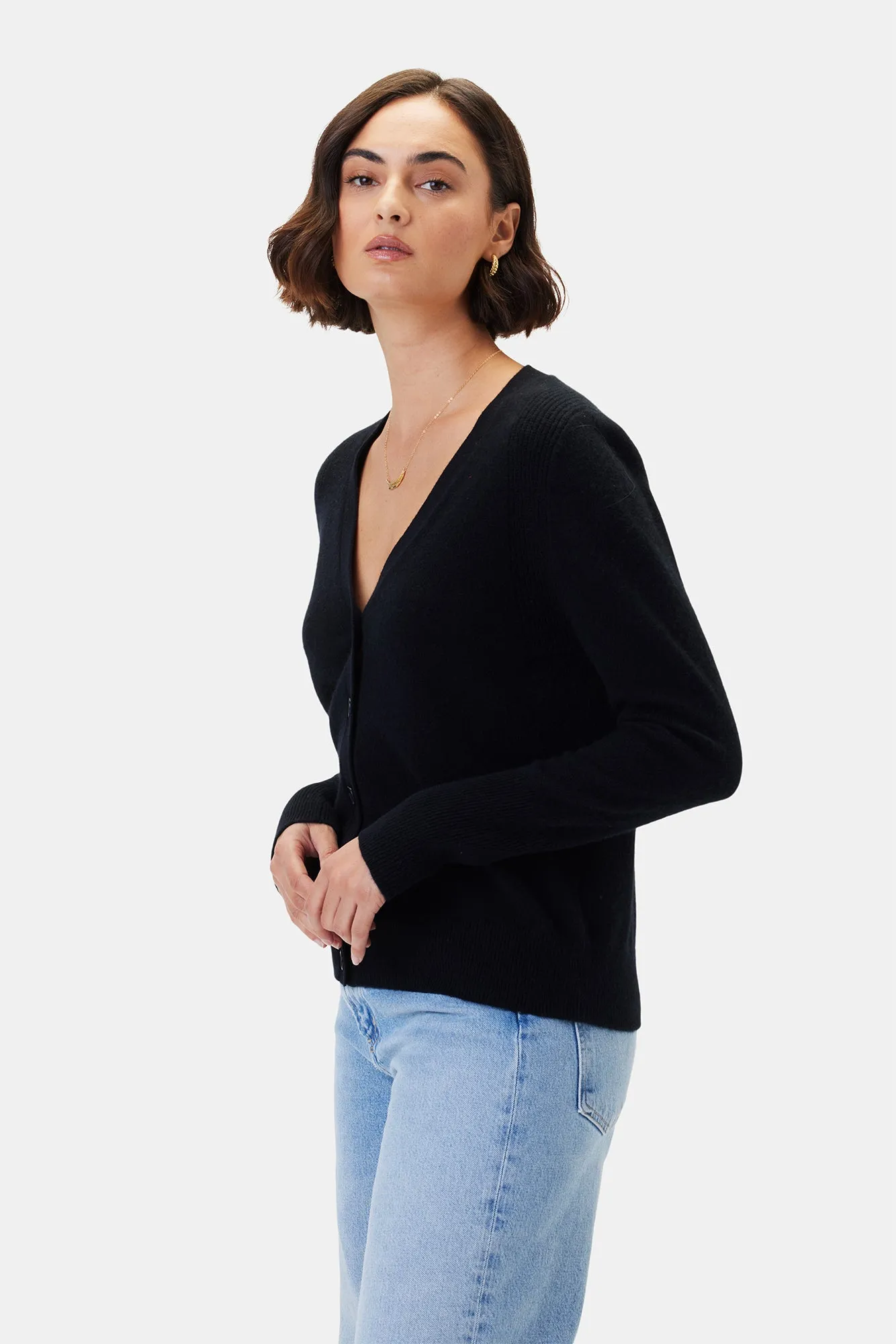 Mason Cashmere Cardigan - Licorice sold by Amour Vert product image thumbnail 2