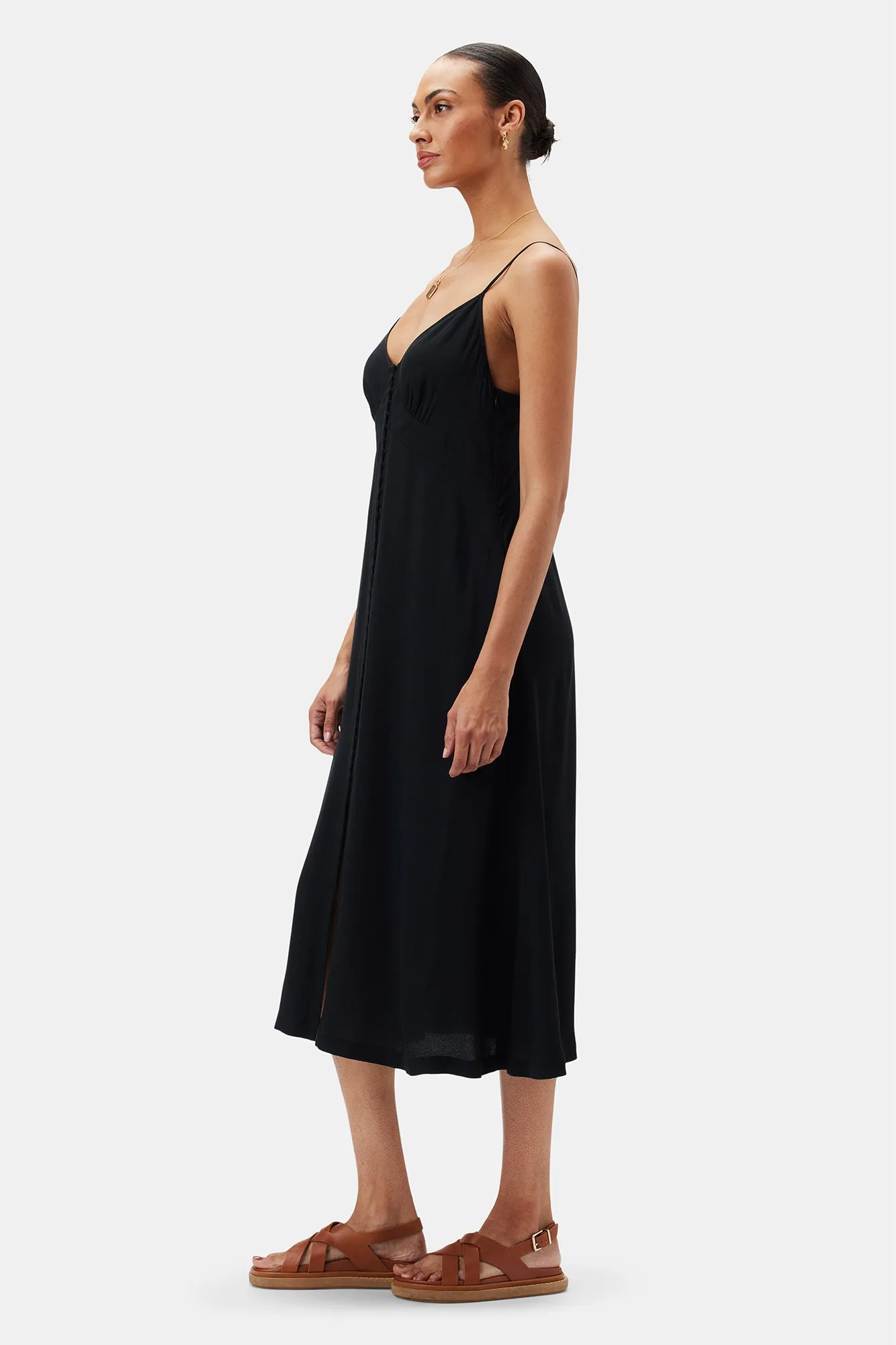 Sara Viscose Crepe Slip Dress - Black sold by Amour Vert product image thumbnail 3