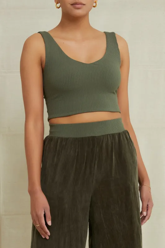Rosa Paris Rib Tank - Calla Green sold by Amour Vert