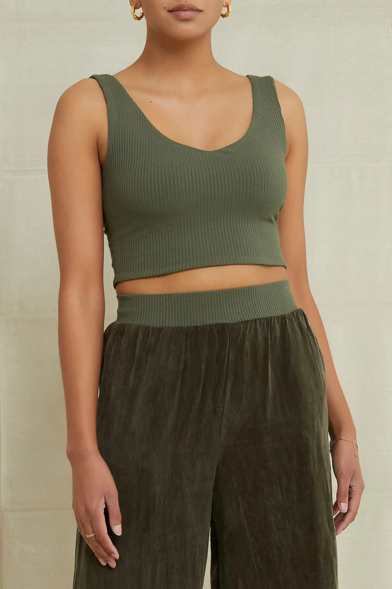 Rosa Paris Rib Tank - Calla Green sold by Amour Vert