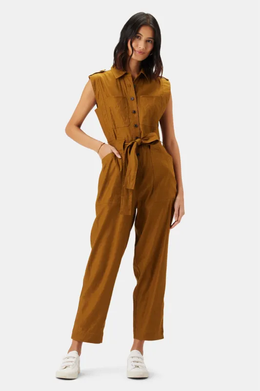 Sienna Femme Fete Stretch Jumpsuit - Spice Brown sold by Amour Vert