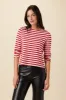 Cecelia Long Sleeve Reverie Knit Tee - Zinnia and Ivory - ReAmour sold by Amour Vert