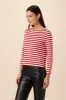Cecelia Long Sleeve Reverie Knit Tee - Zinnia and Ivory - ReAmour sold by Amour Vert
