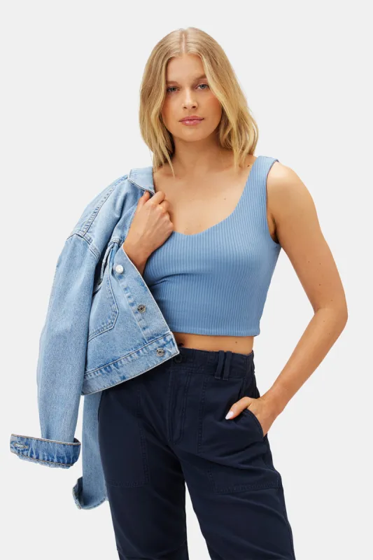 Rosa Paris Rib Tank - Horizon Blue sold by Amour Vert