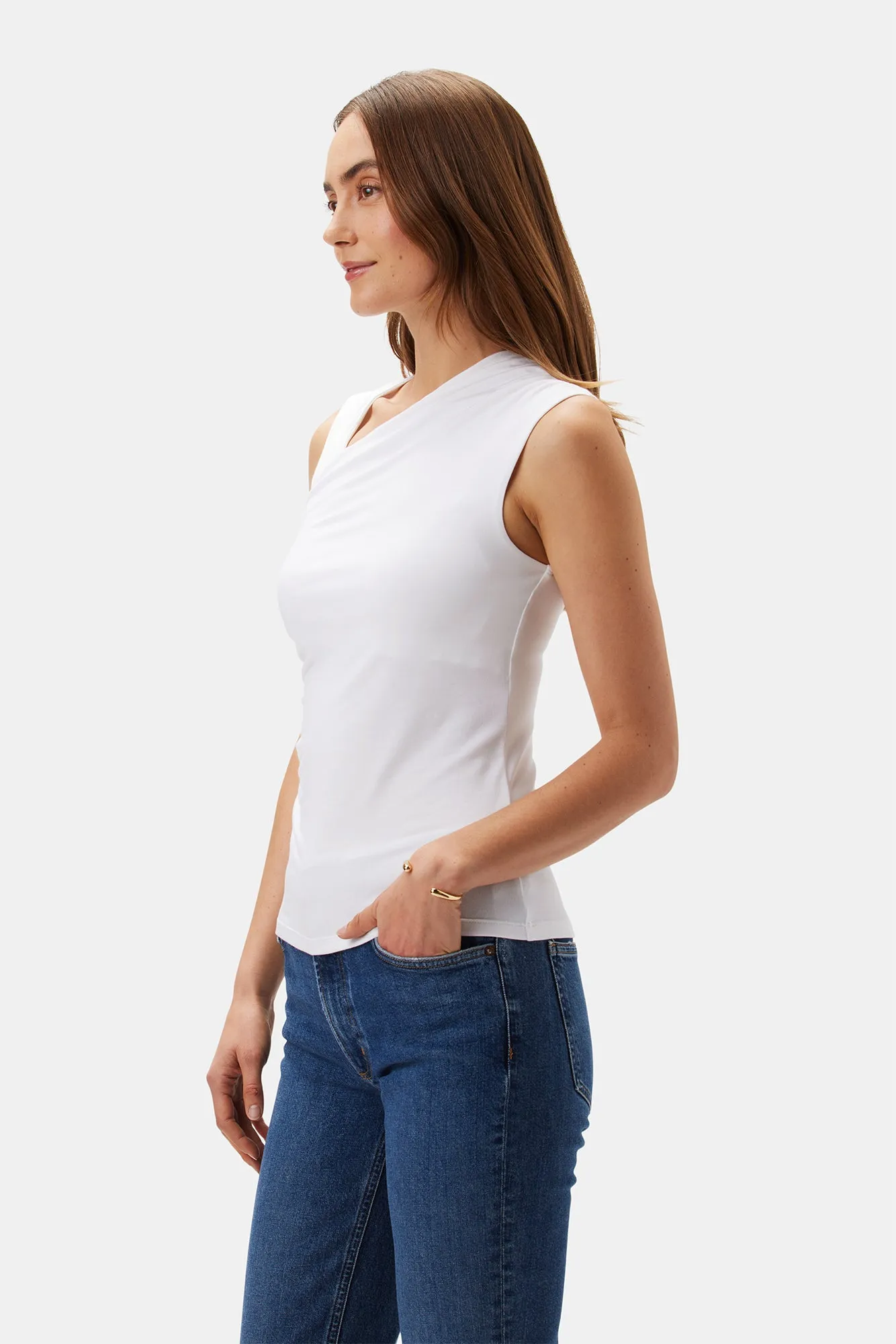 Monique Modal Tank - White sold by Amour Vert product image thumbnail 2