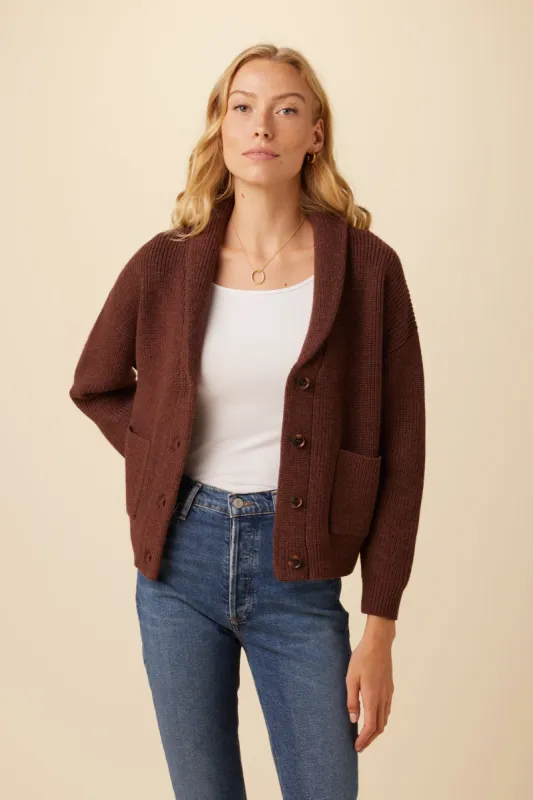 Scout Wool Cardigan - Rust sold by Amour Vert