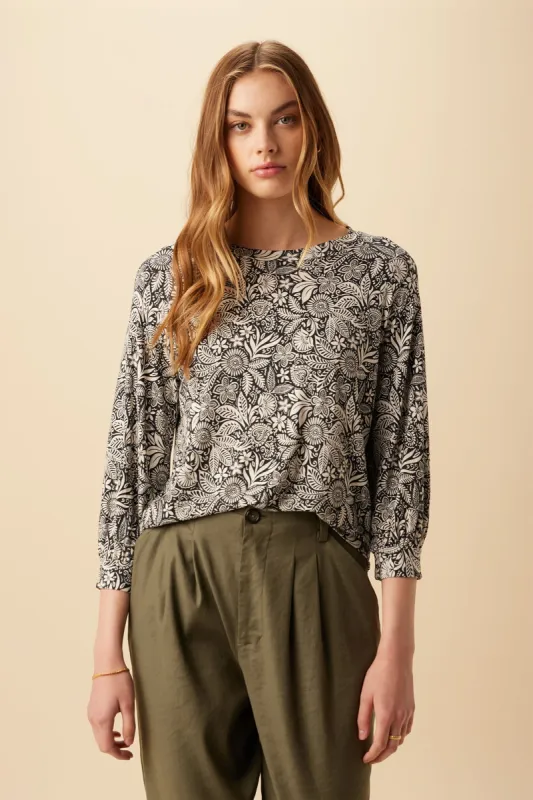 Issa Viscose Knit Tee - Nina Black sold by Amour Vert