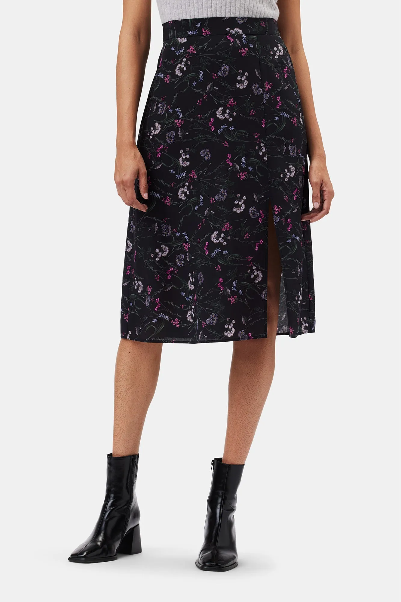 Ollie Washable Silk Skirt - Caroline Black sold by Amour Vert