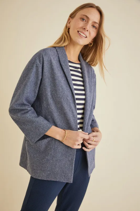 Viva Wool Jacket - Grey Blue sold by Amour Vert