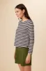 Cecelia Long Sleeve Reverie Knit Tee - Navy and Ivory - ReAmour sold by Amour Vert