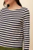 Cecelia Long Sleeve Reverie Knit Tee - Navy and Ivory - ReAmour sold by Amour Vert