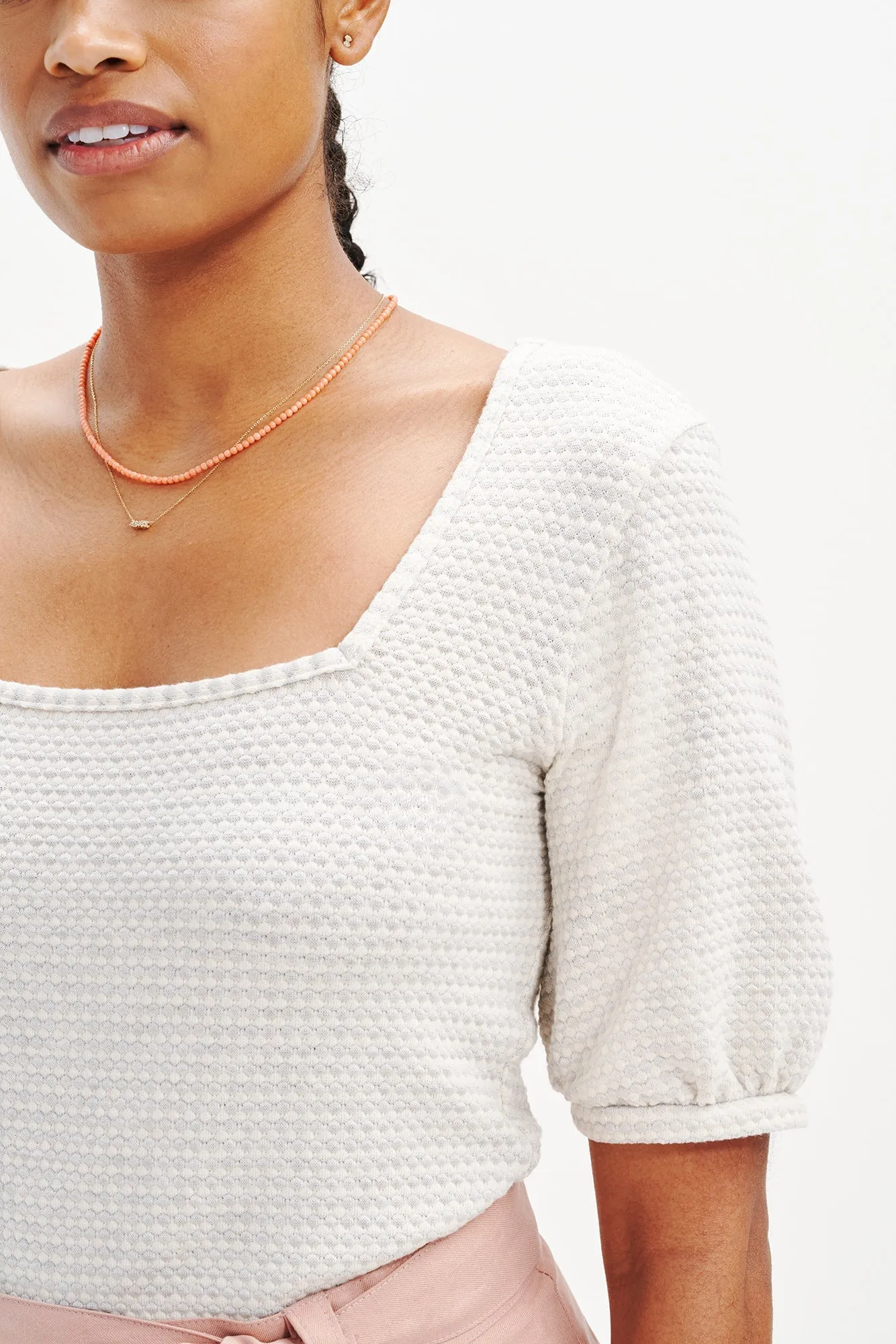 Alma Scallop Knit Top - Natural Birch - ReAmour sold by Amour Vert product image thumbnail 4