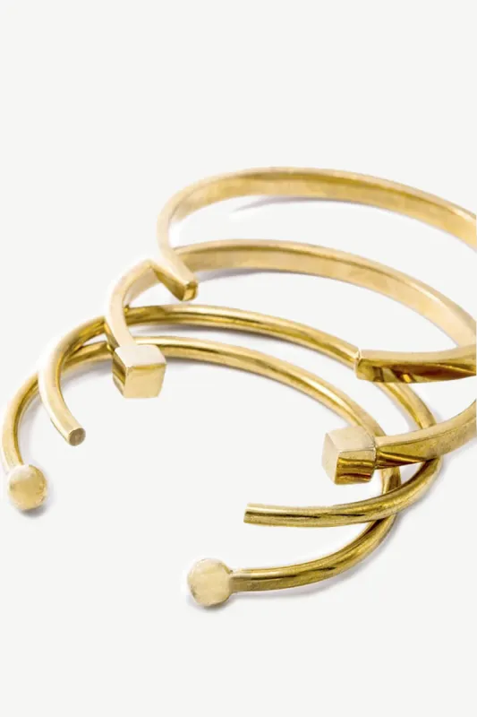 SOKO Mixed Shapes Stacking Cuffs - Gold sold by Amour Vert