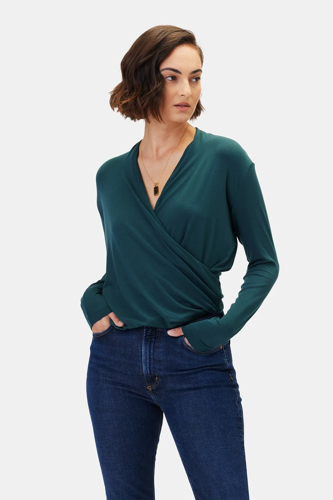 Calais Dream Knit Blouse - Darkest Spruce - ReAmour sold by Amour Vert