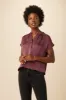 Renata Eco Textured Viscose Blouse - Plum - ReAmour sold by Amour Vert