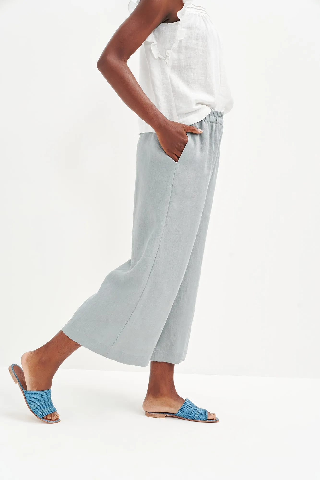 Salice Linen Pants - Eucalyptus sold by Amour Vert product image thumbnail 4