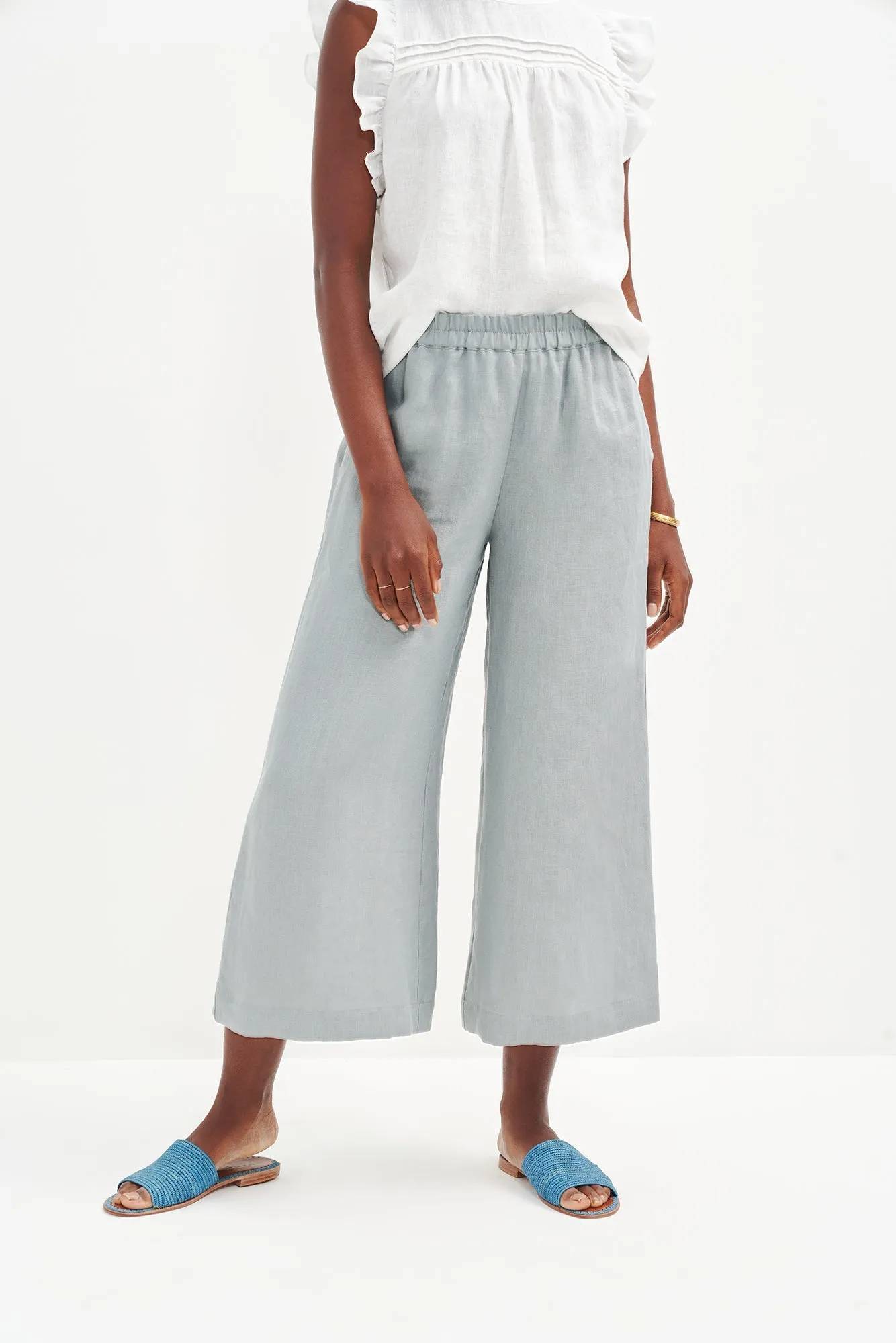 Salice Linen Pants - Eucalyptus sold by Amour Vert product image thumbnail 2