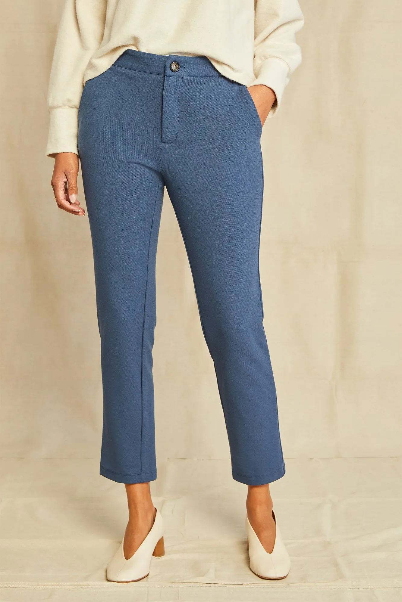 Graziella Ponte Twill Pants - Azure sold by Amour Vert