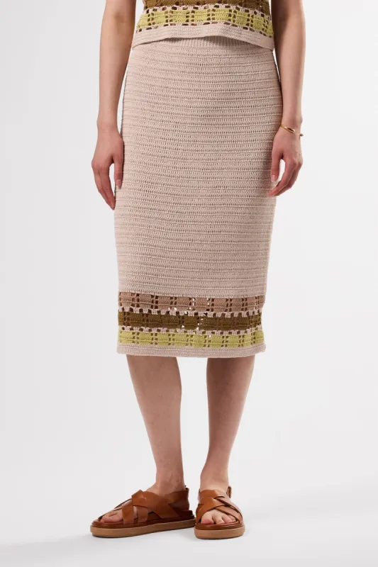 Meli Crochet Skirt - Ecru Multi Stripe sold by Amour Vert