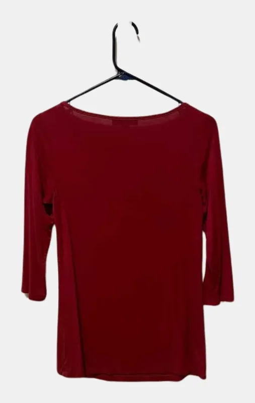 Francoise 3/4 Sleeve Dream Knit Tee - Ruby Red - ReAmour sold by Amour Vert