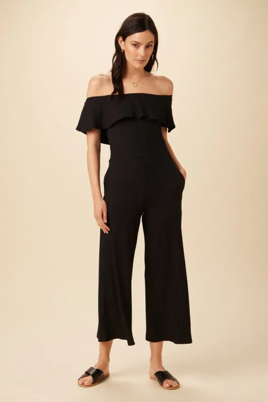 Etoile Riviera Rib Jumpsuit - Black - ReAmour sold by Amour Vert