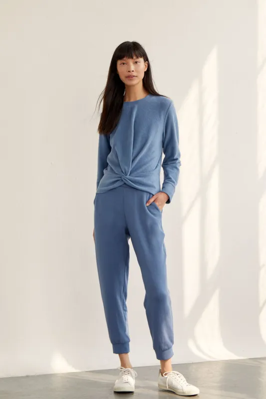 Skylar Luxe Fleece Joggers - Tempest Blue sold by Amour Vert