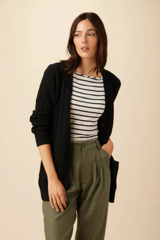 Astra Organic Cotton Cardigan - Black sold by Amour Vert