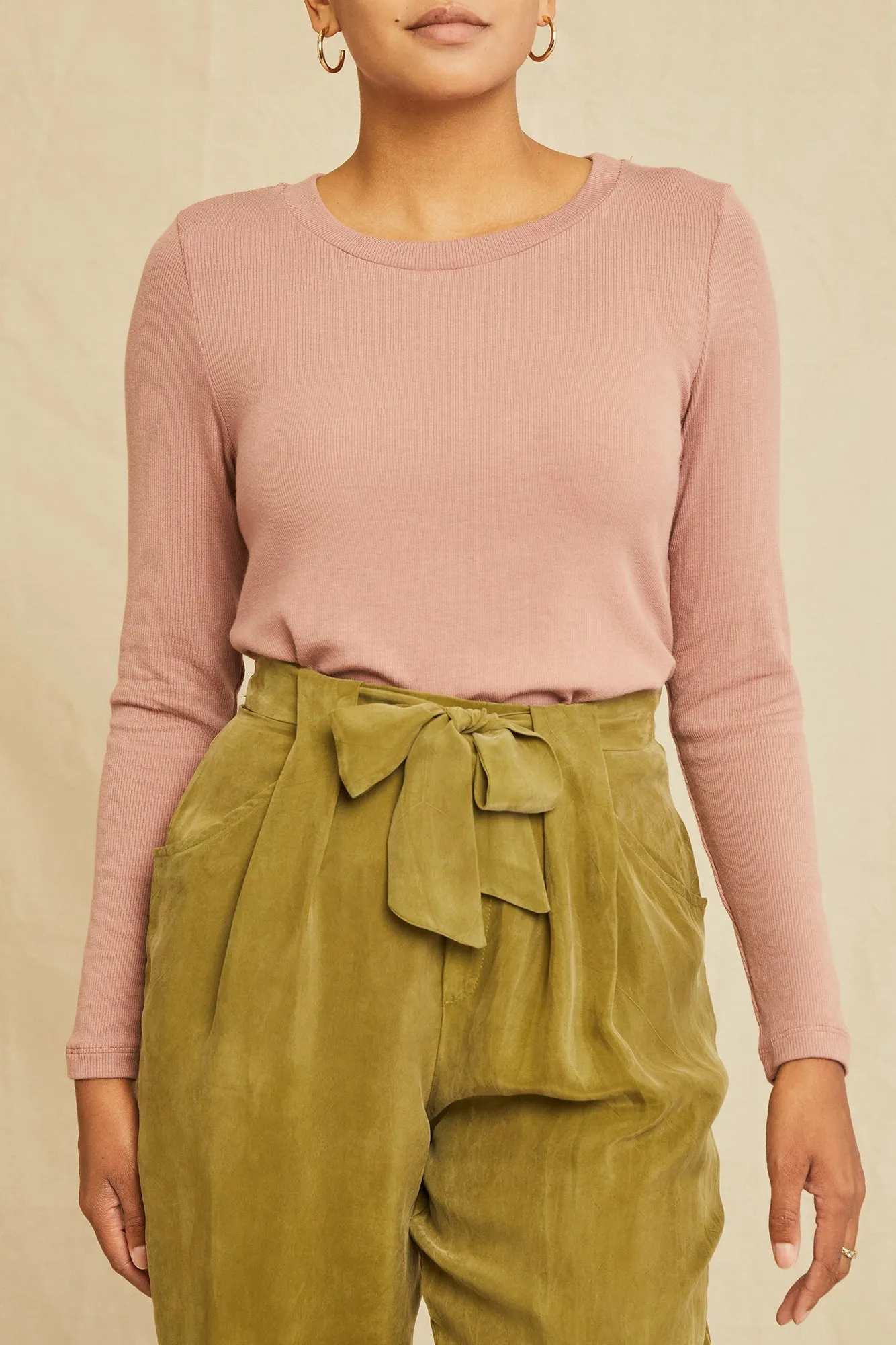 Berkeley Long Sleeve Dream Rib Tee - Quartz sold by Amour Vert