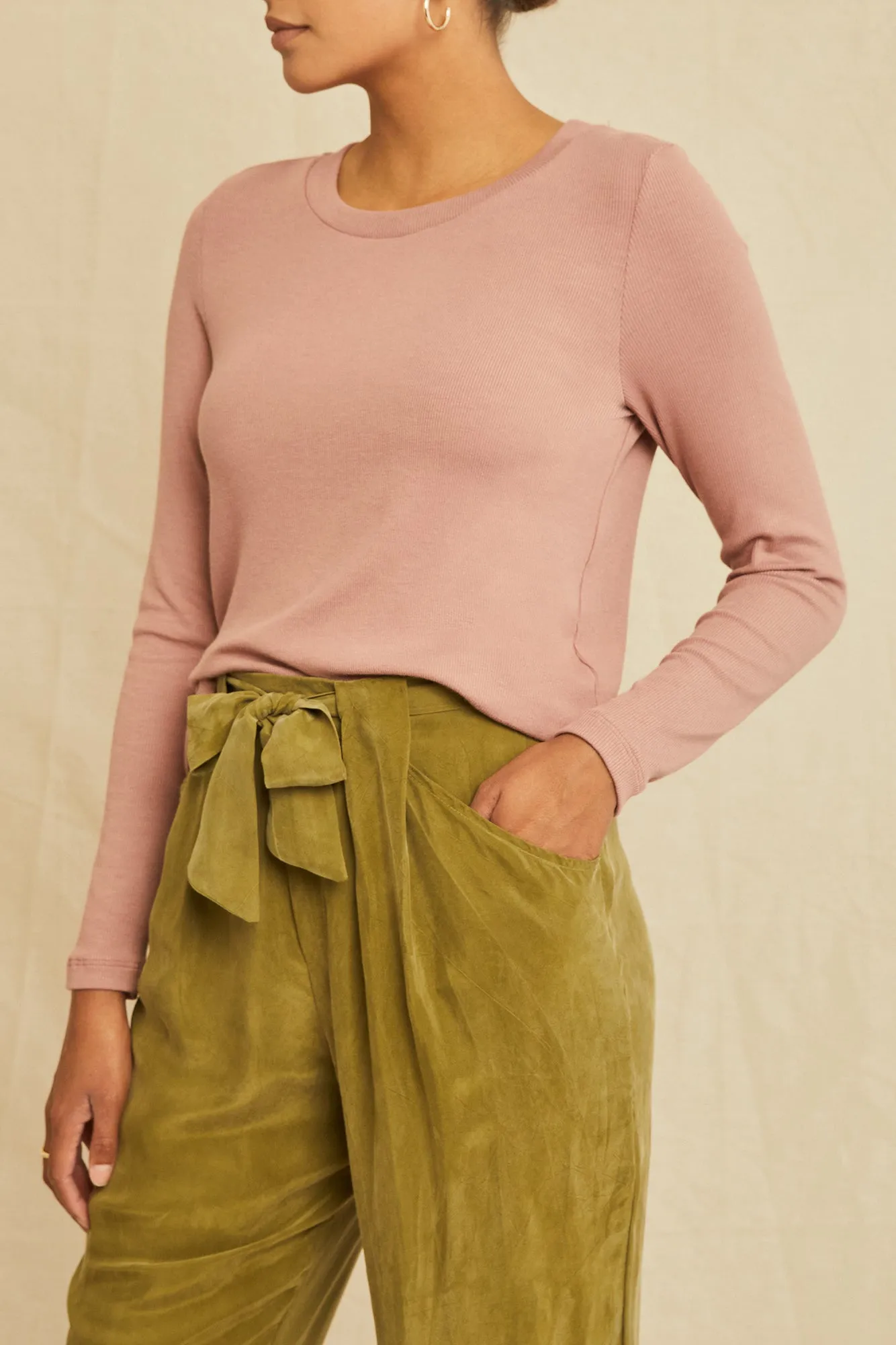 Berkeley Long Sleeve Dream Rib Tee - Quartz sold by Amour Vert product image thumbnail 2